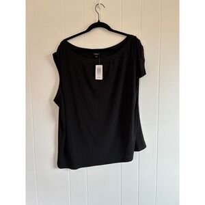 NWT Torrid Studio Knit Off Shoulder Dolman Sleeve Top Black Plus Size 1 1X